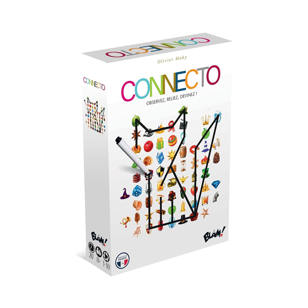 le jeu Connecto adapté pour les séniors et personnes âgées. Edition Blam!. Jeu de société nommé en concours Silver FLIP