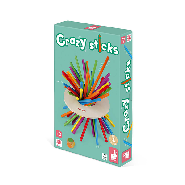 le jeu Crazy Sticks adapté pour les séniors et personnes âgées. Edition Hachette et Janod. Jeu de société nommé en concours Silver FLIP