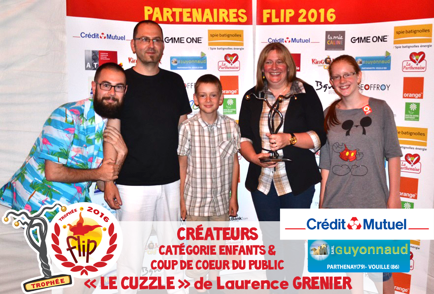 LE CUZZLE de Laurence Grenier, récompensé du Trophée FLIP Créateurs 2016